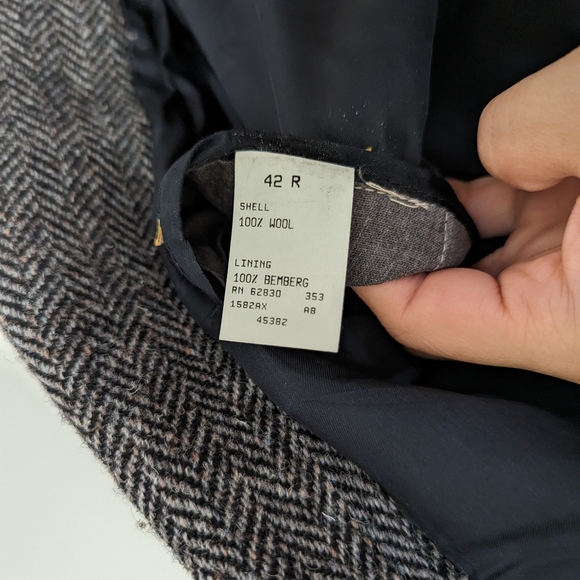 Vintage Land's End Harris Tweed Blazer Jacket Men 42R - Picture 3 of 6